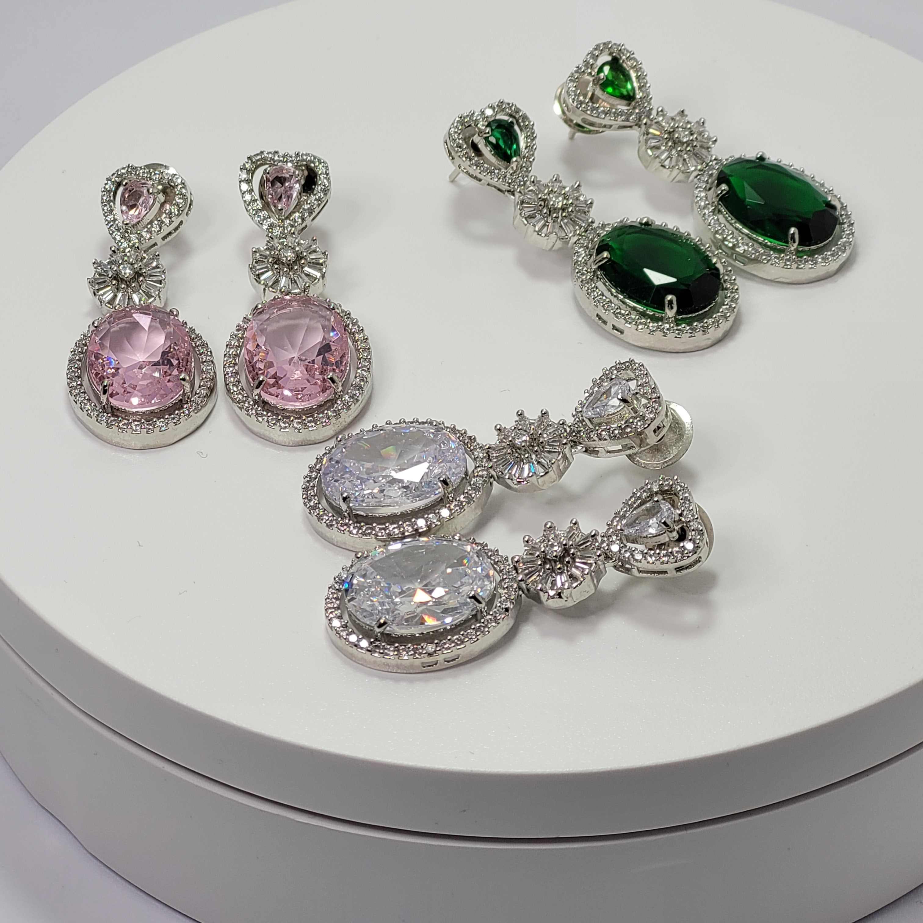 Women Jewelry  - Drop Earrings - American Diamond