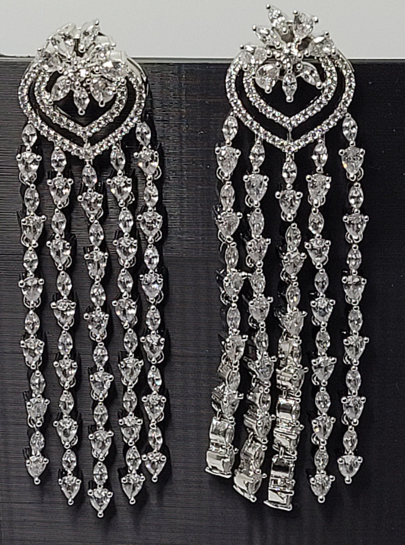 Women Jewelery - Chandelier Earrings - American Diamond