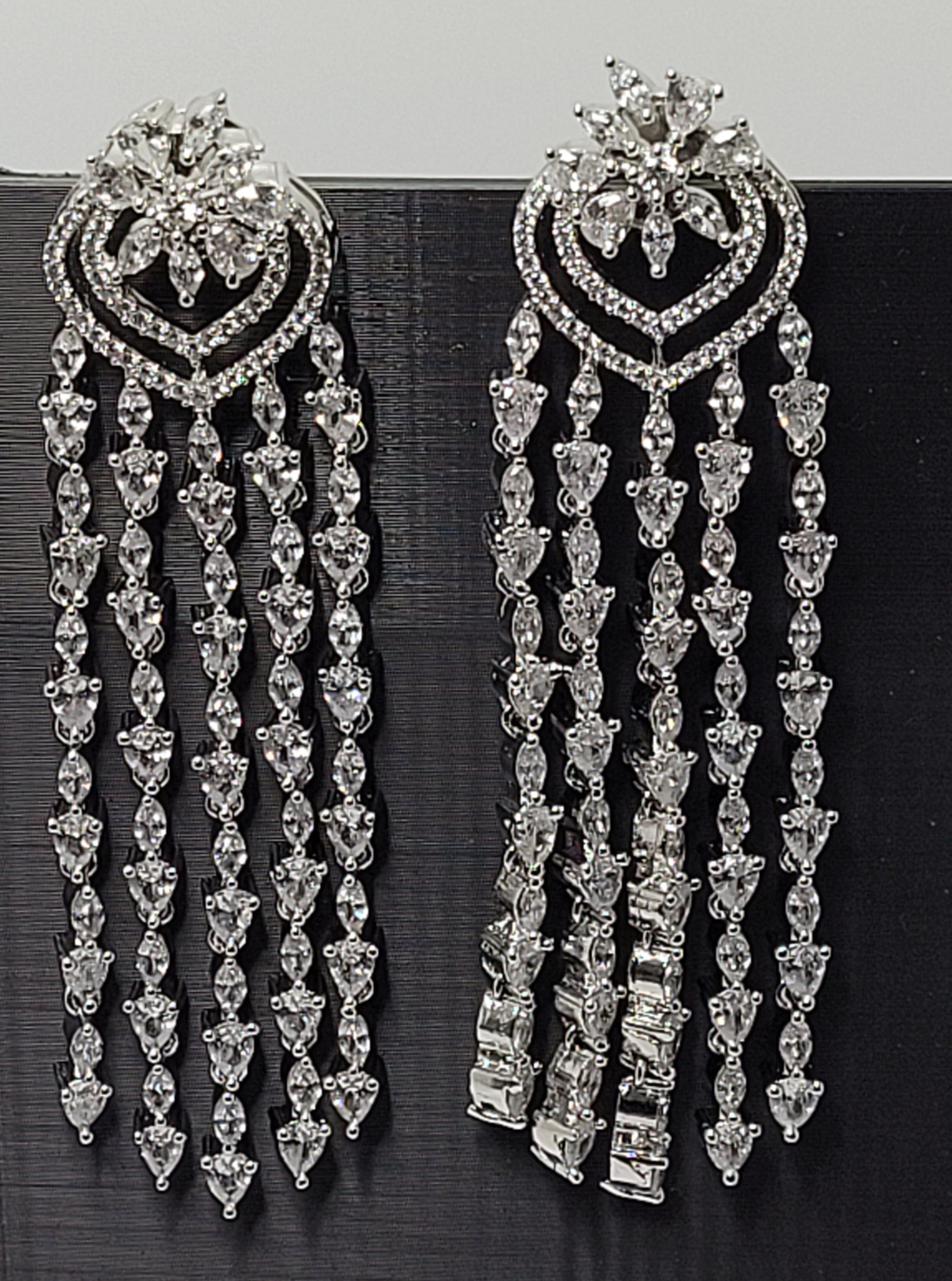 Women Jewelery - Chandelier Earrings - American Diamond