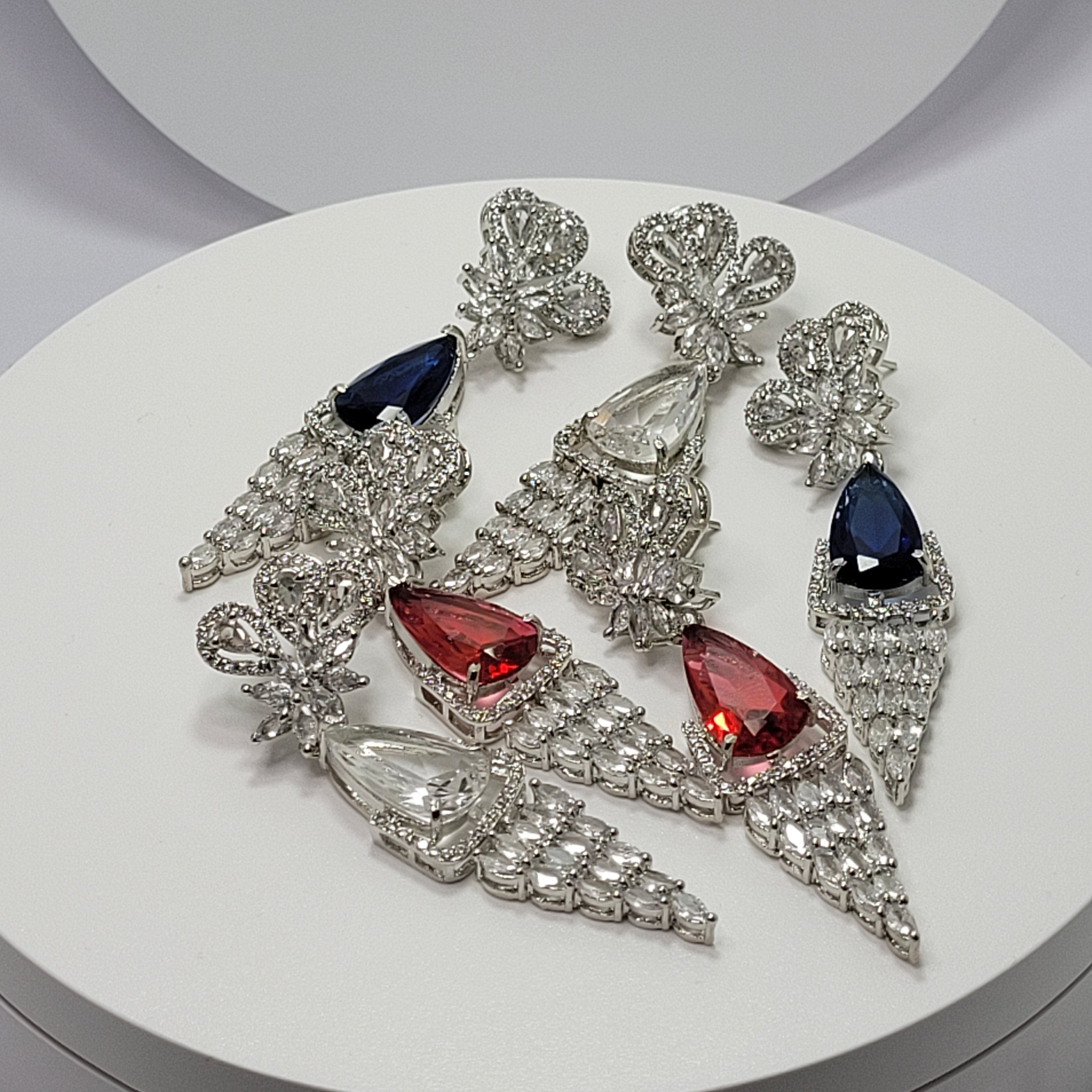 Women Jewelry - Chandelier Grape Earrings - American Diamond