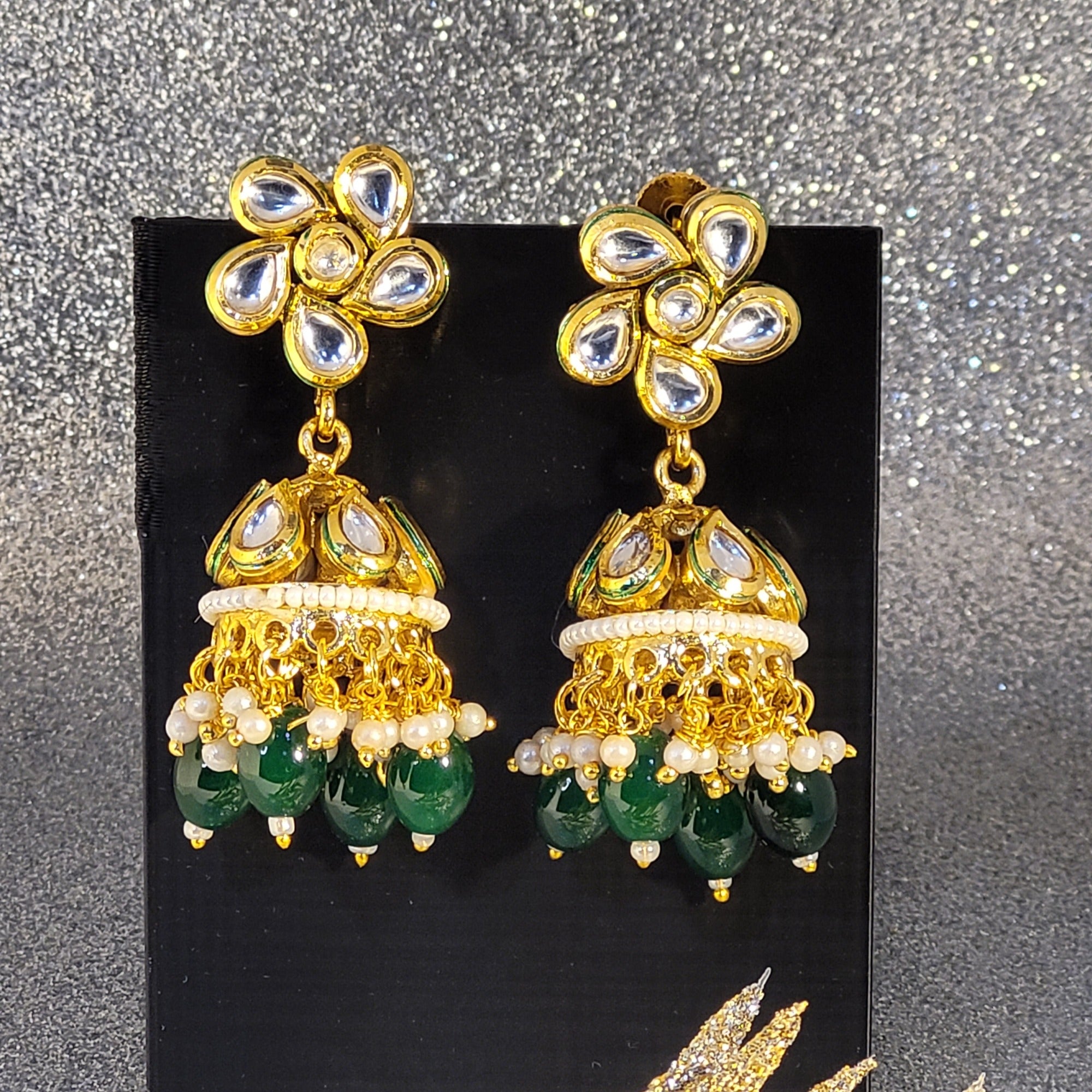 Women Jewelry  : Earrings -  Kundan Earrings - Jhumki