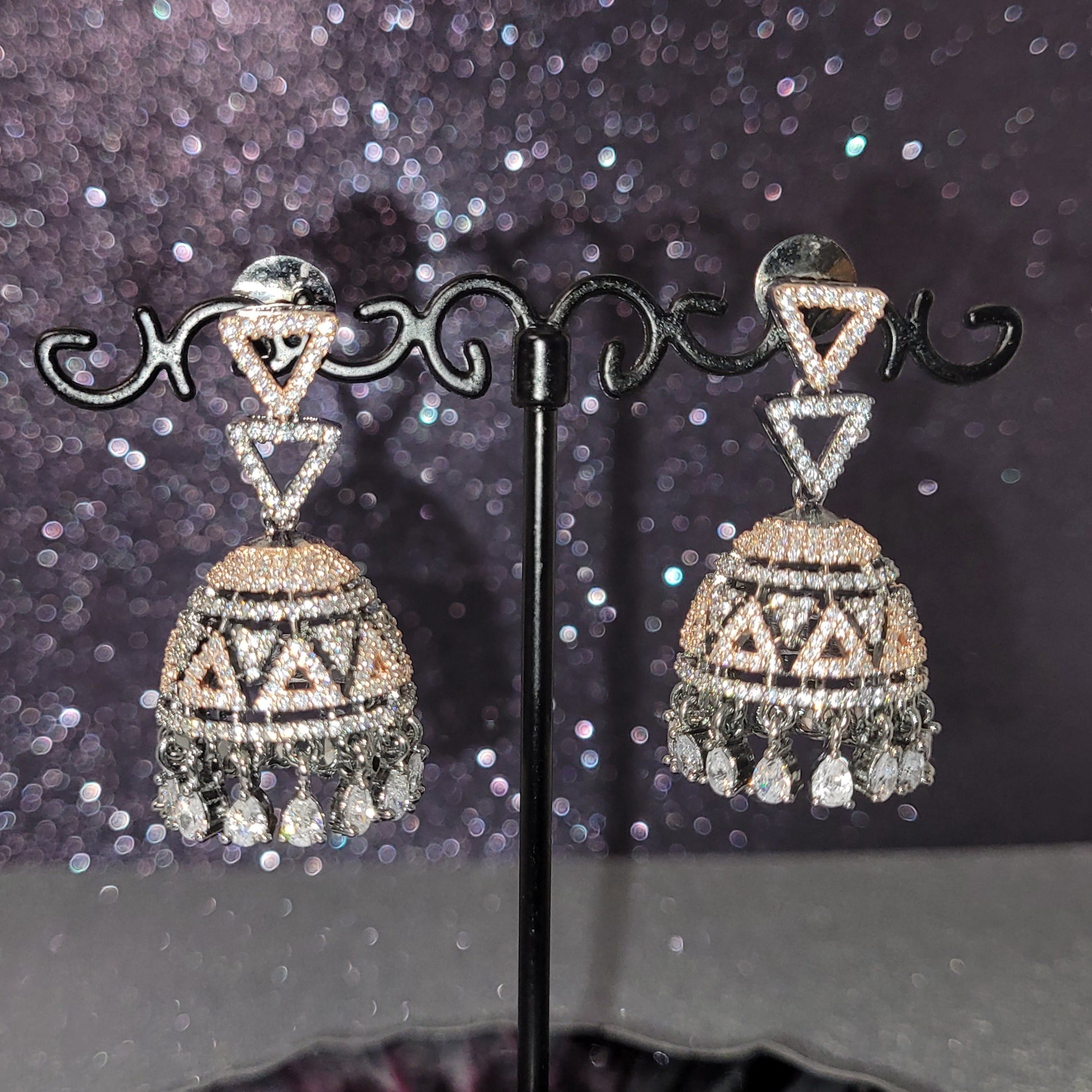 Women Jewelry  - Jhumki Earrings - American Diamond