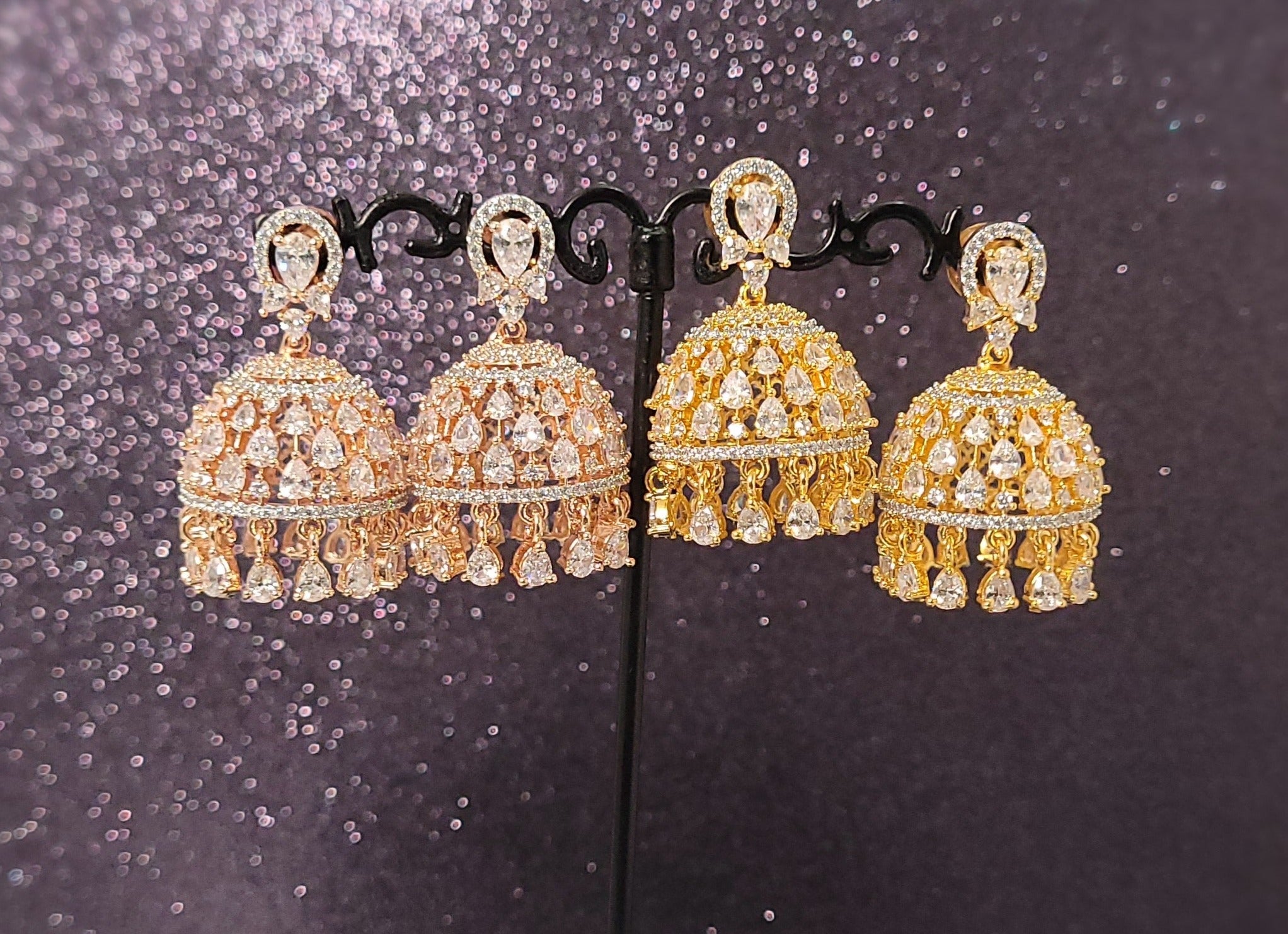 Women Jewelry  - Jhumki Earrings - American Diamond